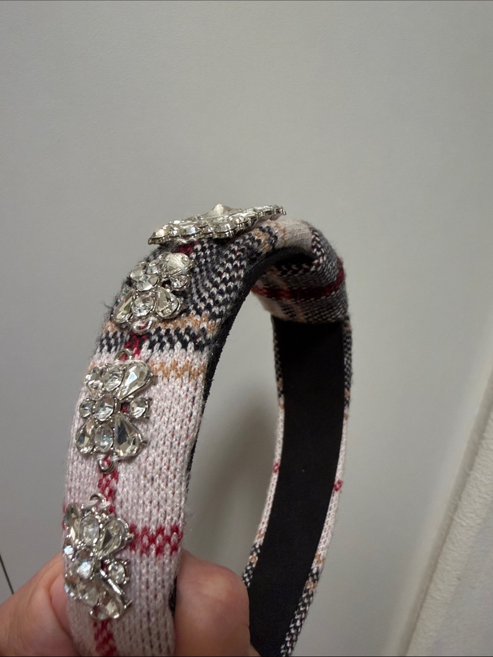 Knotted Headband with Rhinestone Detail - Picture 3 of 5